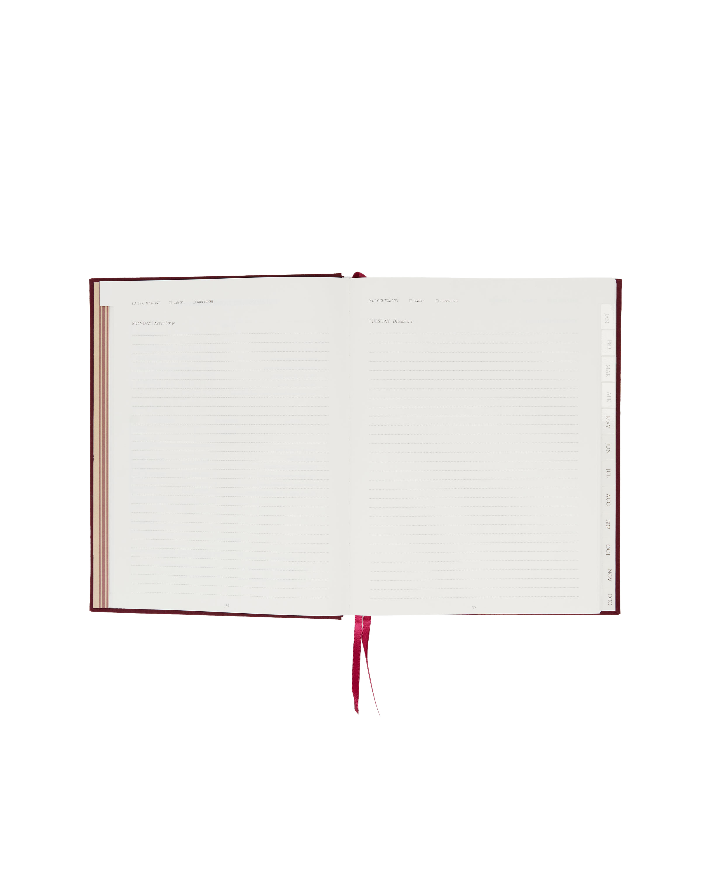2027 Daily Diary in Cherry Linen
