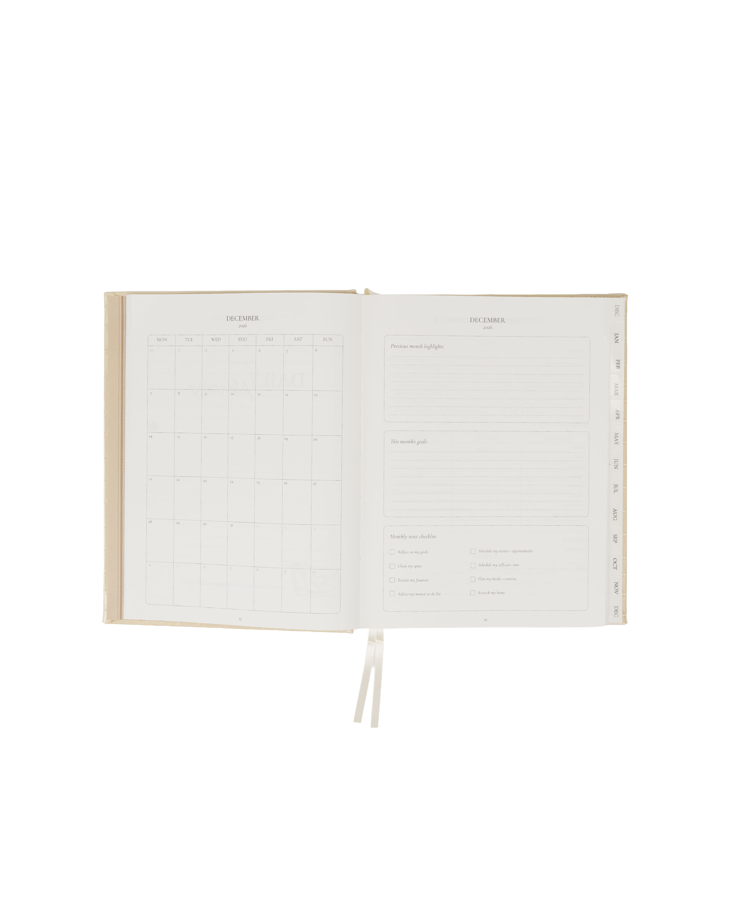 2027 Daily Diary in Cream Croc