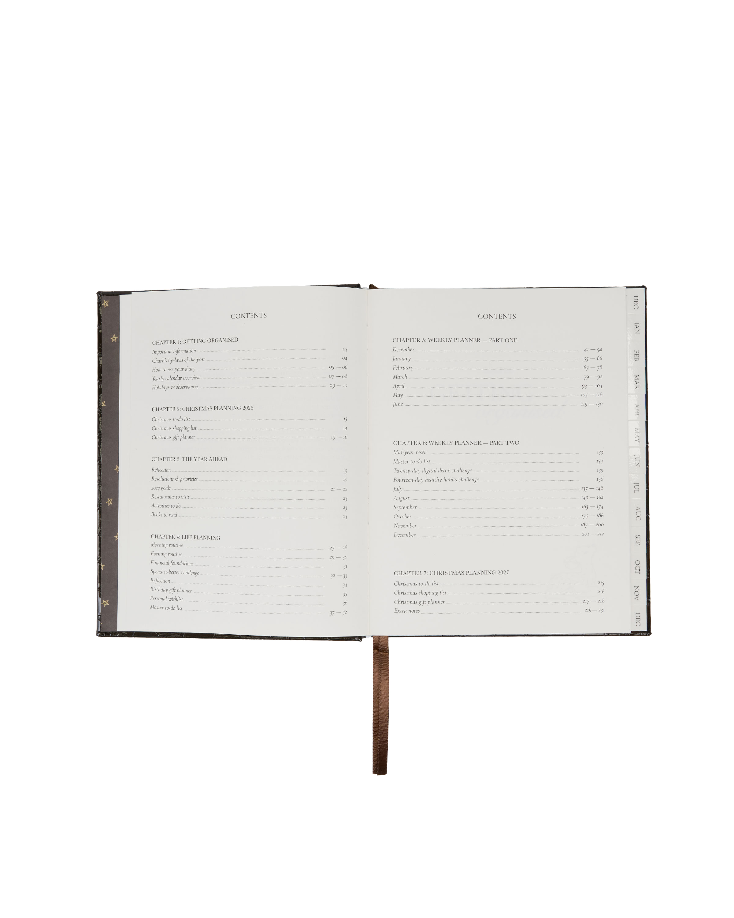 2027 Weekly Diary in Brown Croc