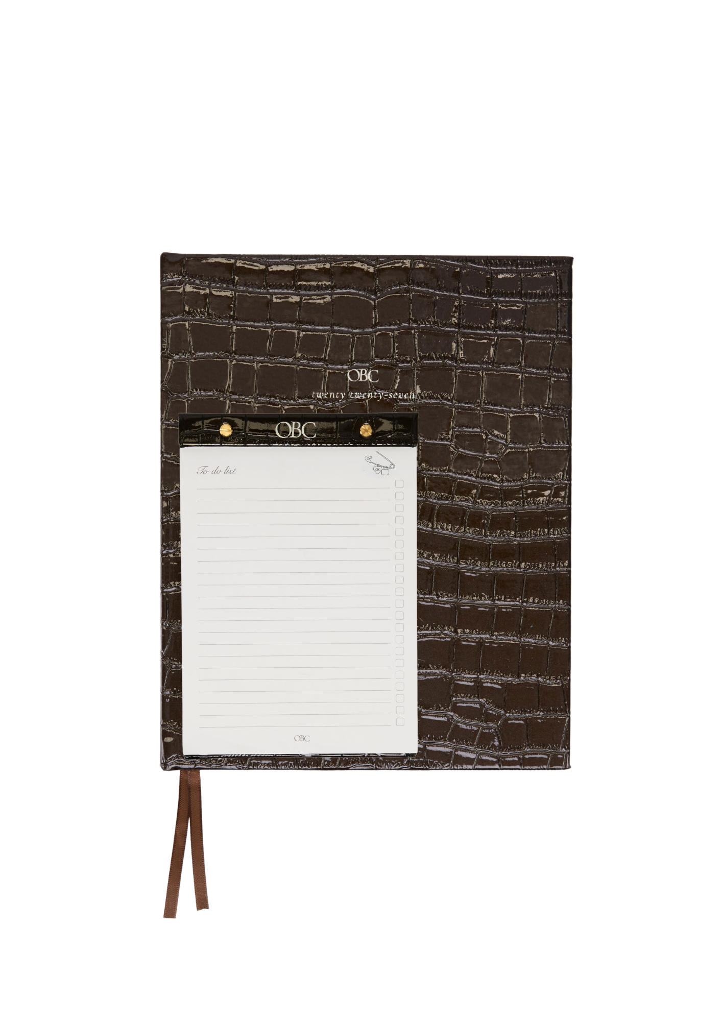 2027 Weekly Diary Bundle in Brown Croc