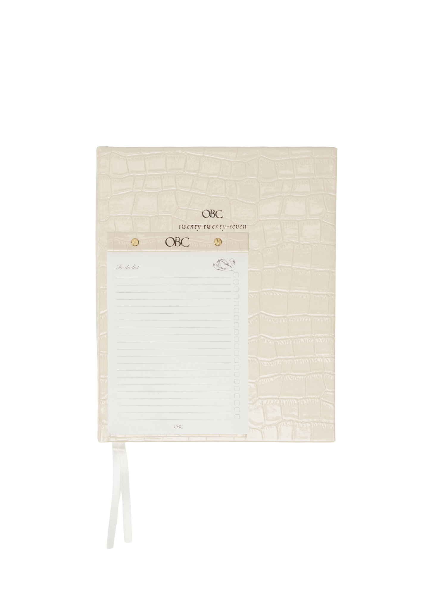 2027 Weekly Diary Bundle in Cream Croc
