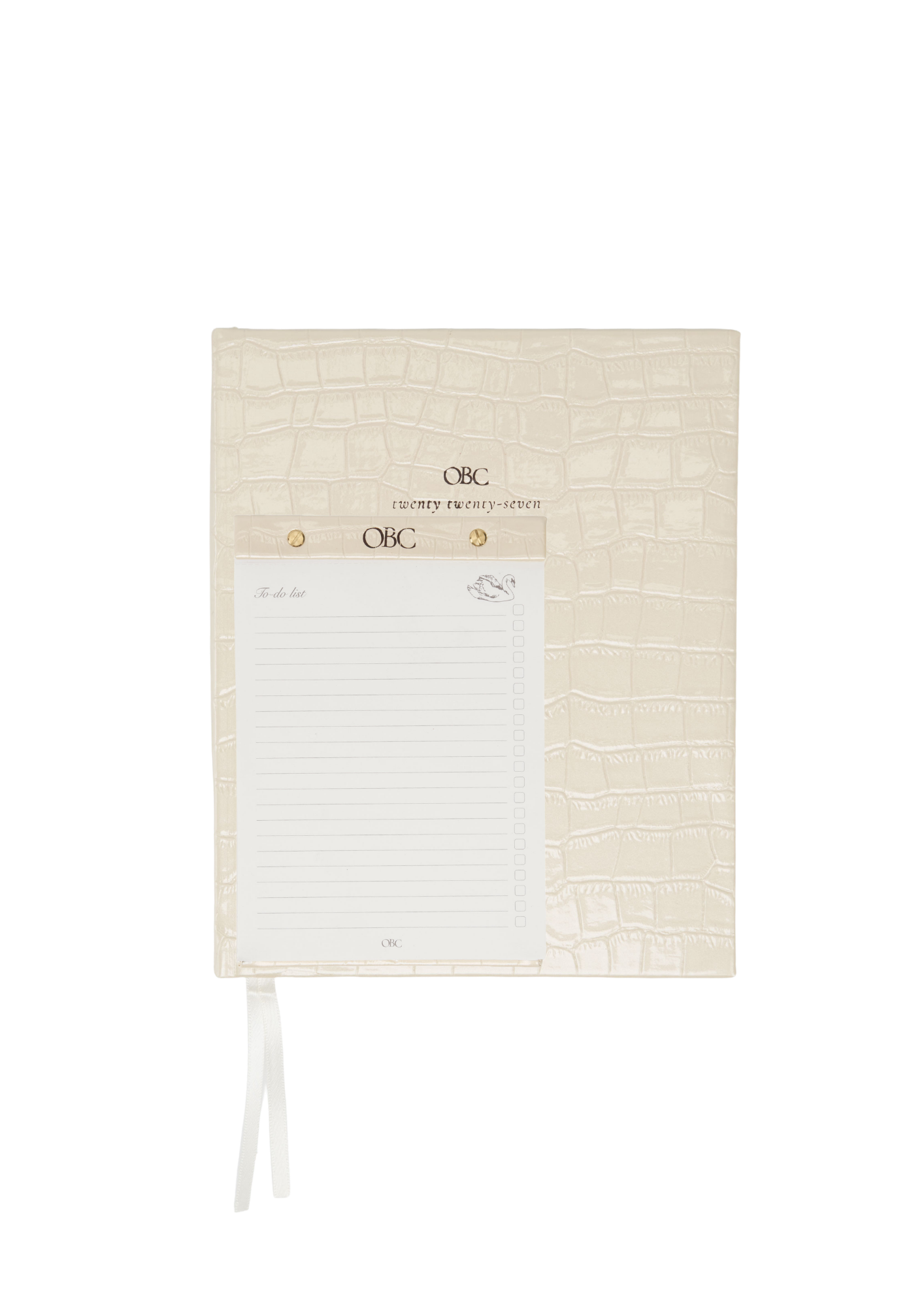 2027 Weekly Diary Bundle in Cream Croc