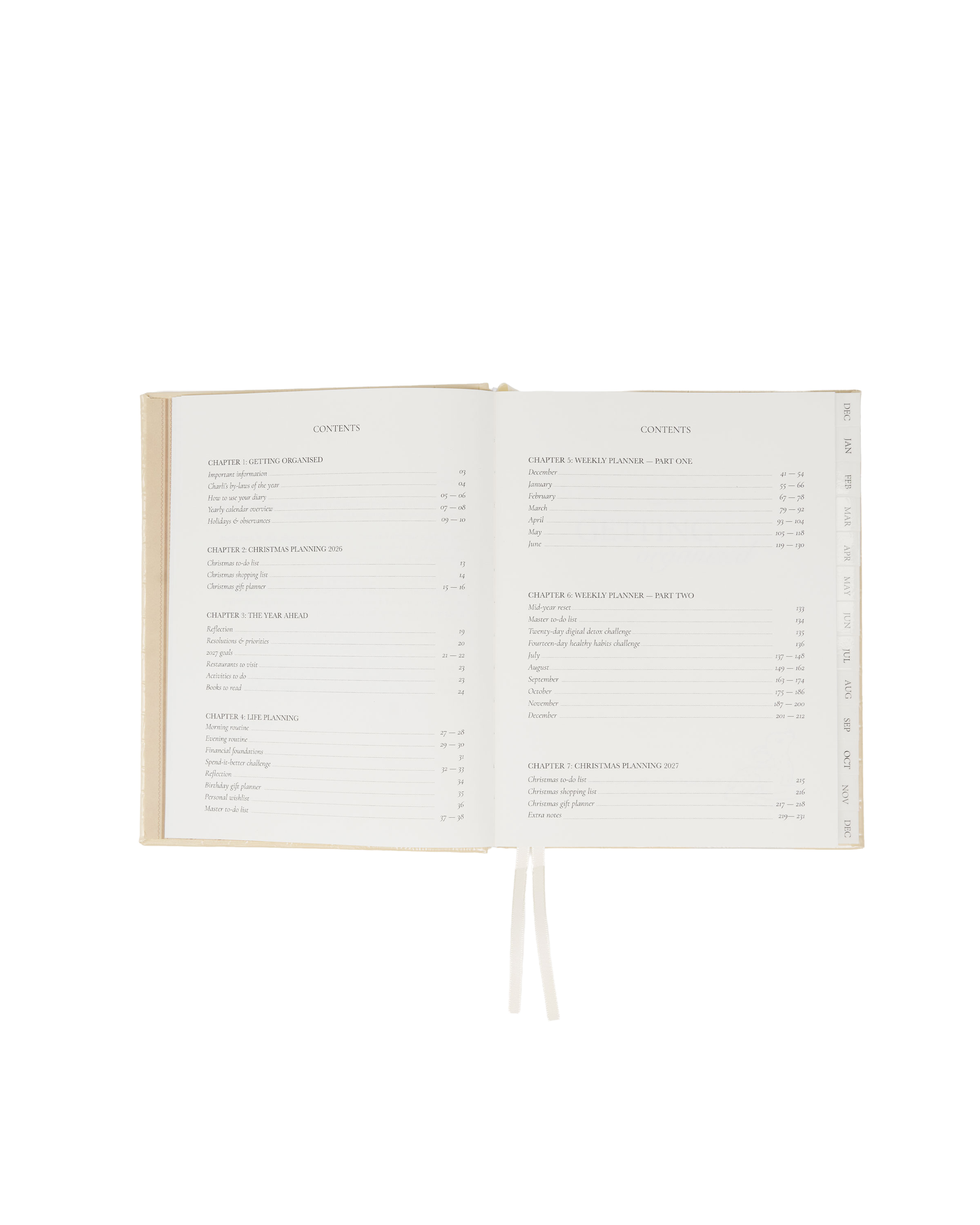 2027 Weekly Diary in Cream Croc