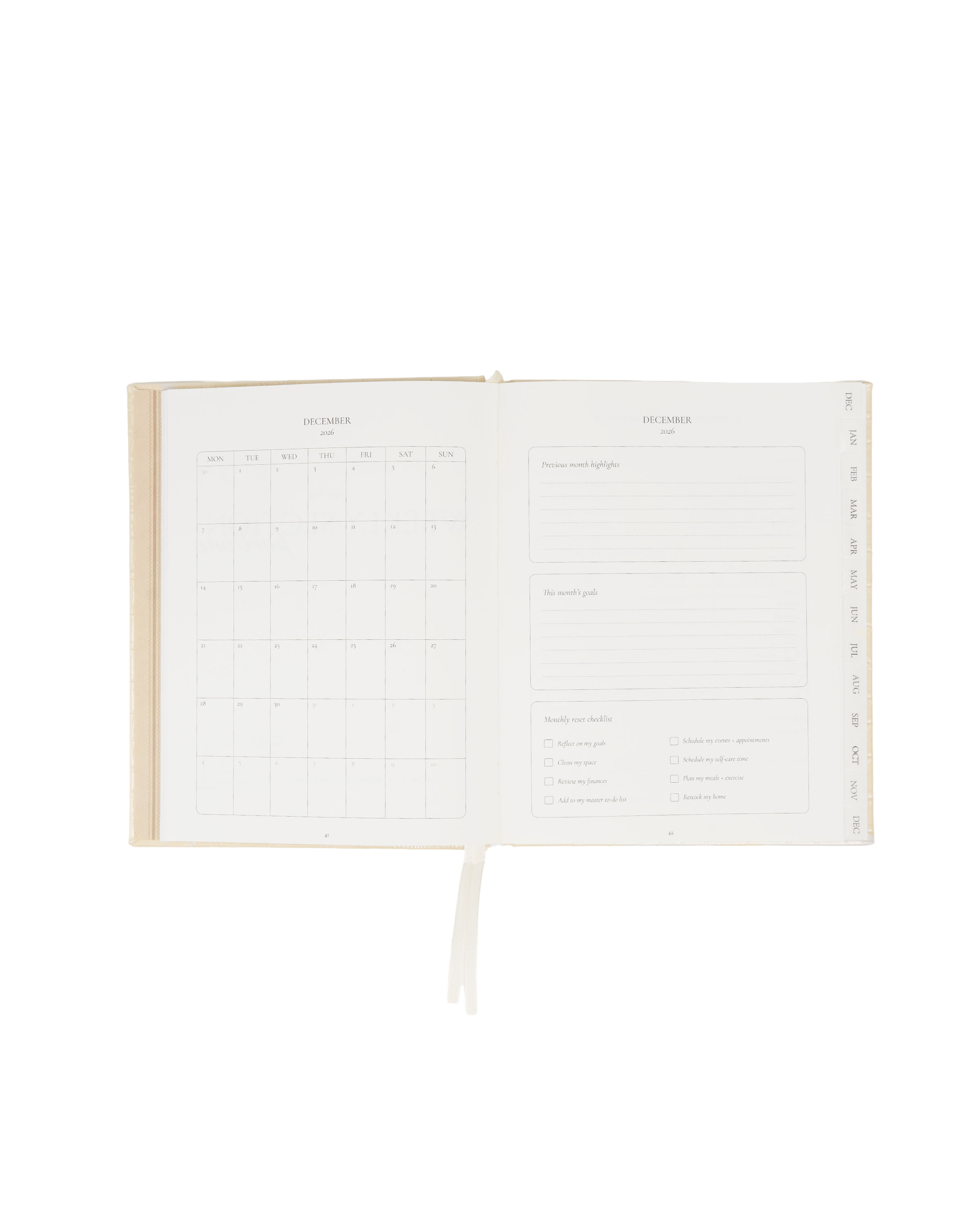 2027 Weekly Diary in Cream Croc