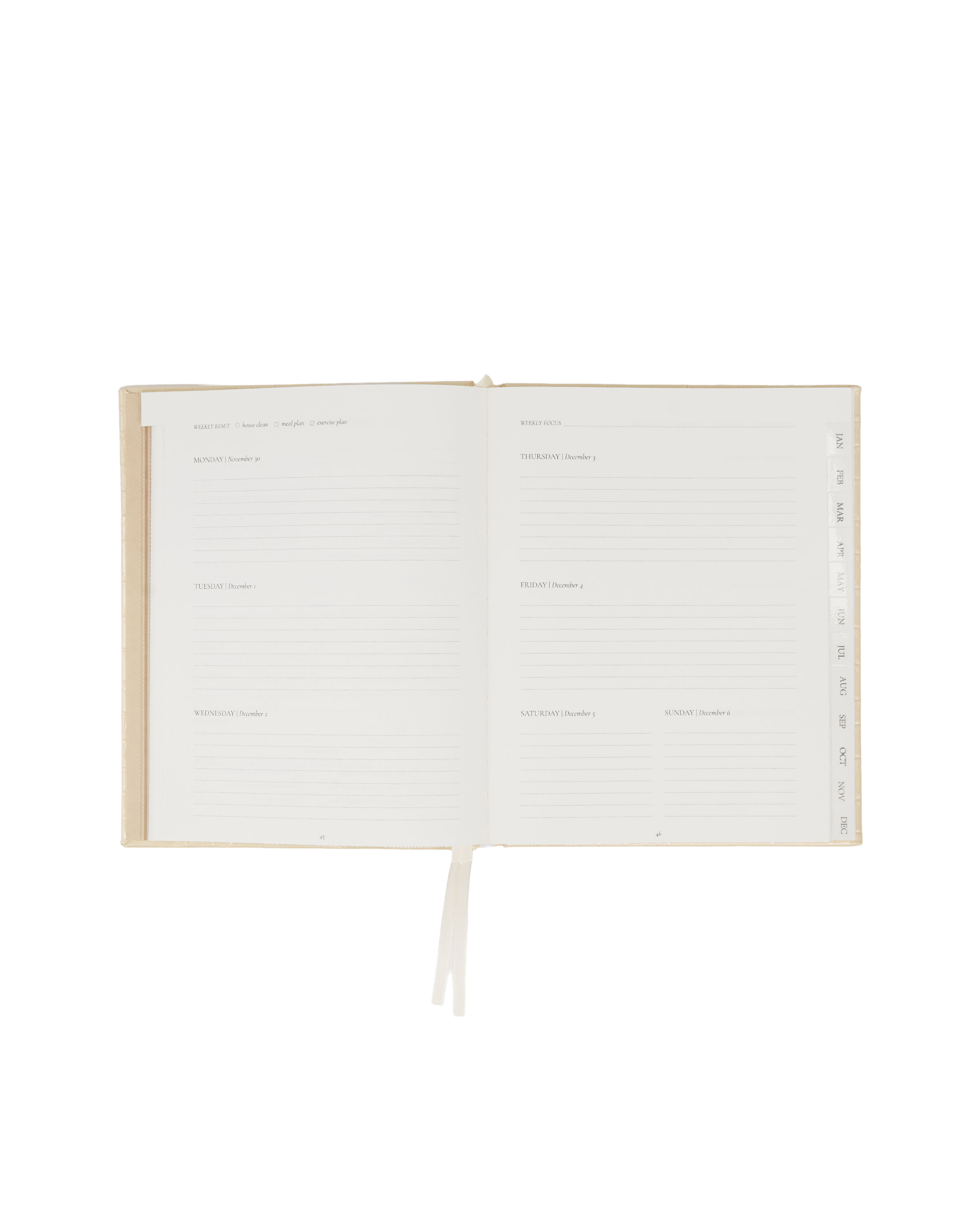 2027 Weekly Diary in Cream Croc