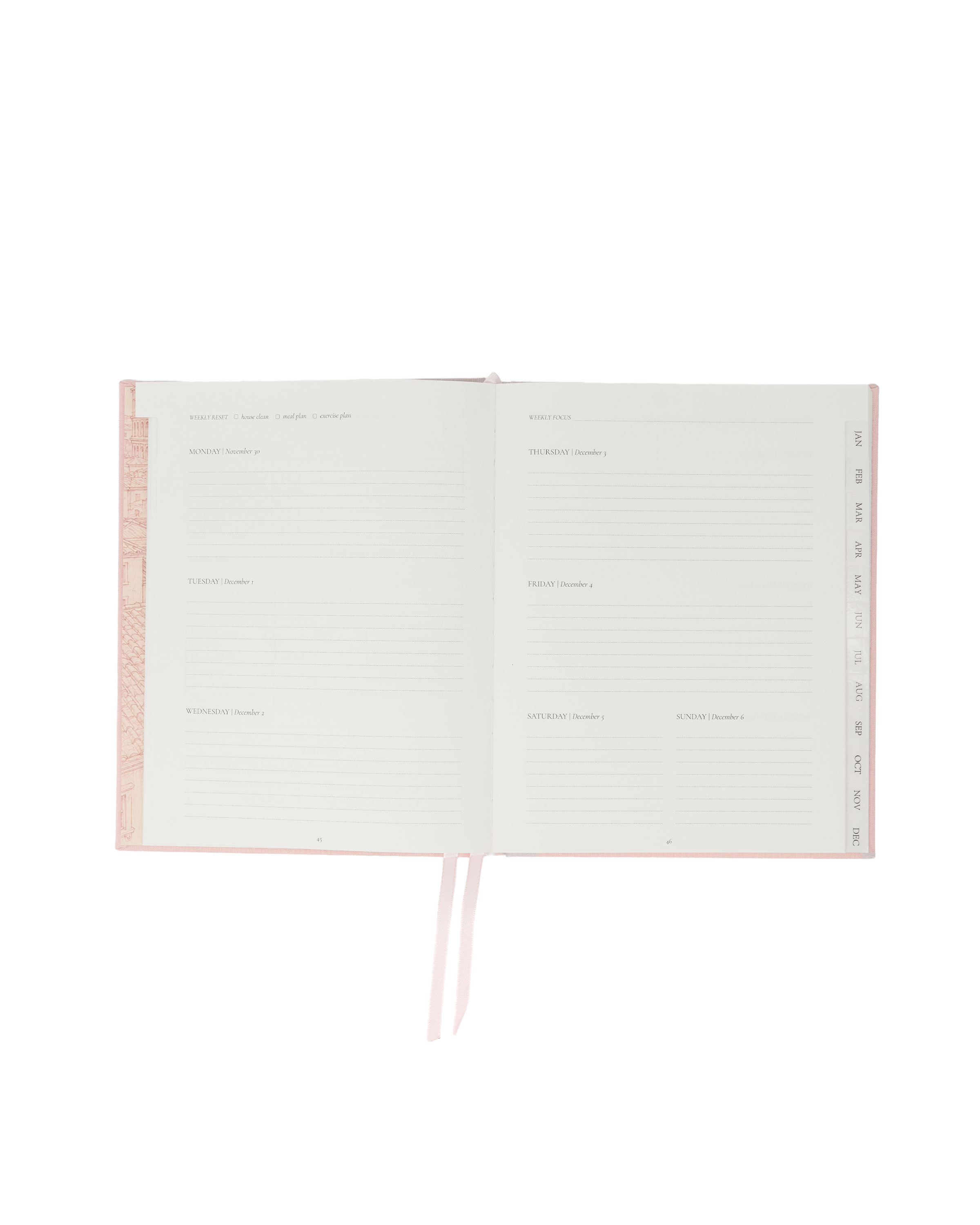 2027 Weekly Diary in Marshmallow Linen